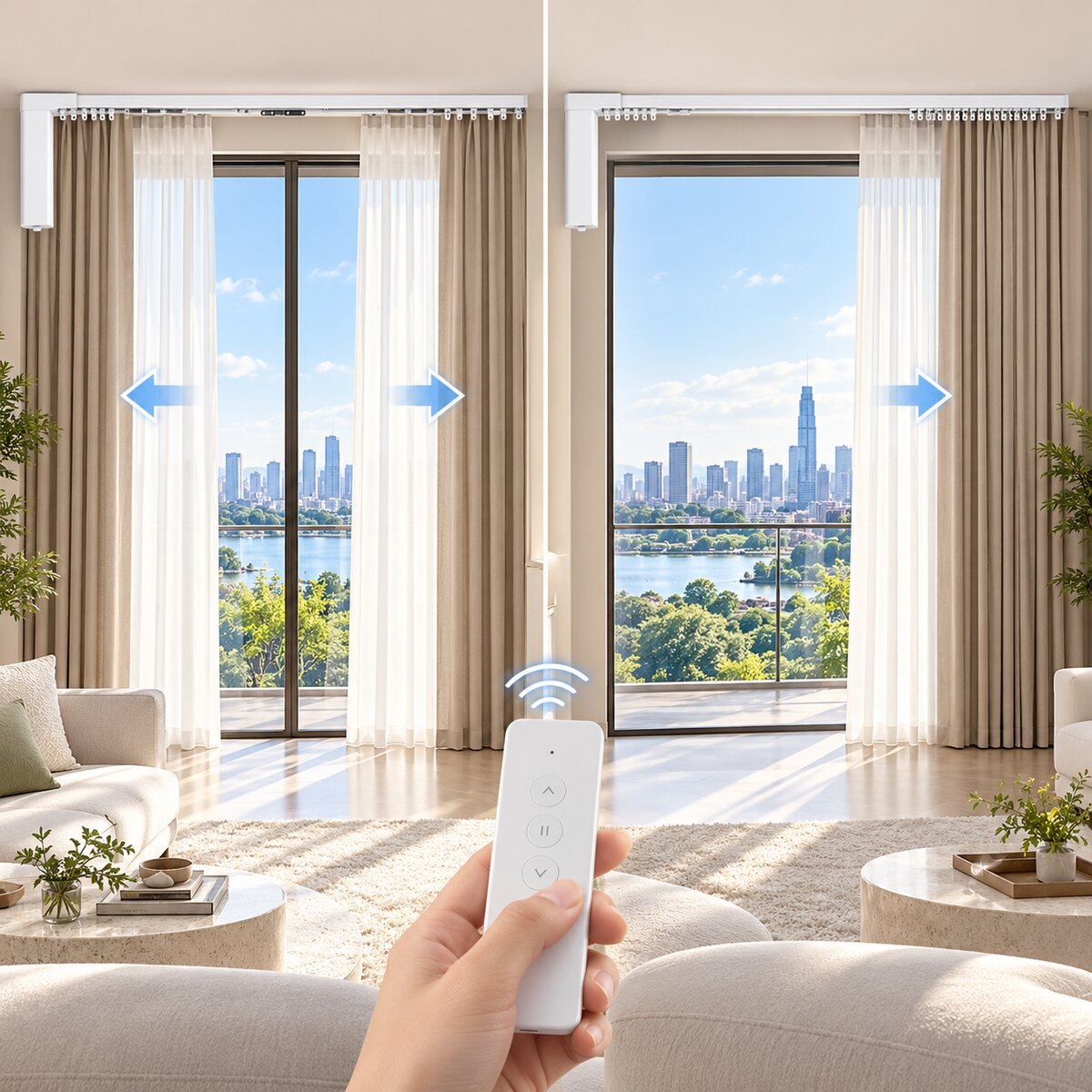 DINUZO Smart Curtain Track 3–5 m – șină electrică pentru perdele